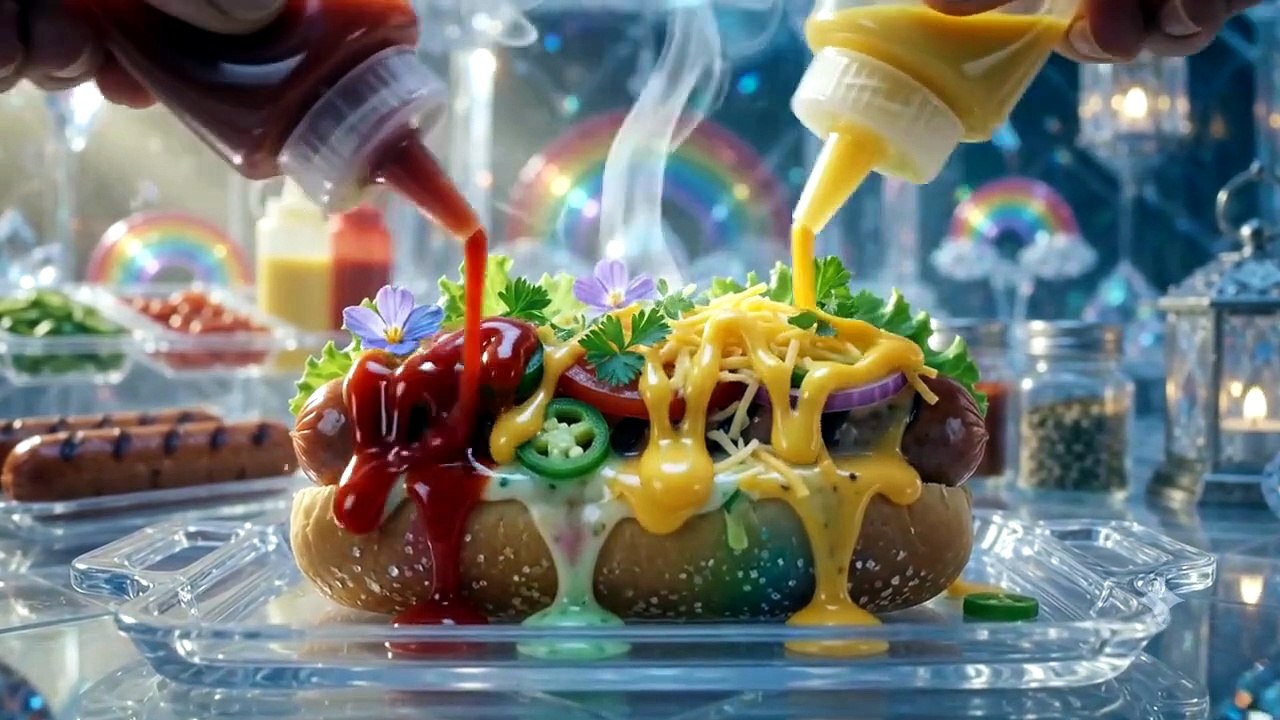 Rainbow Crystal Burger 🍔 & Crystal Hot Dog 🌭 | Miniature Crystal Cooking ASMR