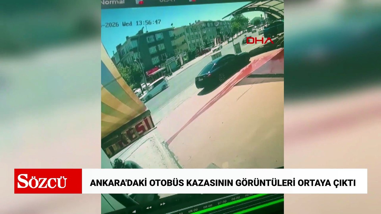 Ankara'da belediye otobüsünün iş yerine girdiği kazanın görüntüleri ortaya çıktı