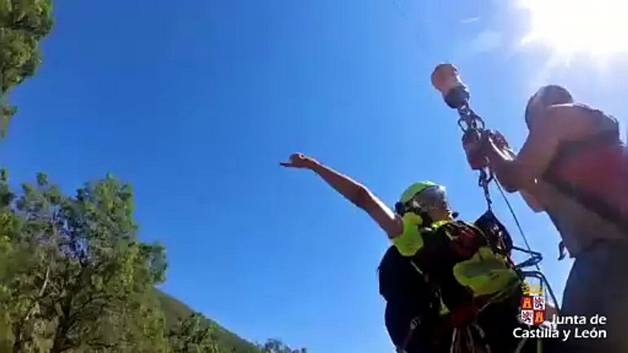 Rescate en la senda de los pescadores, en Candeleda