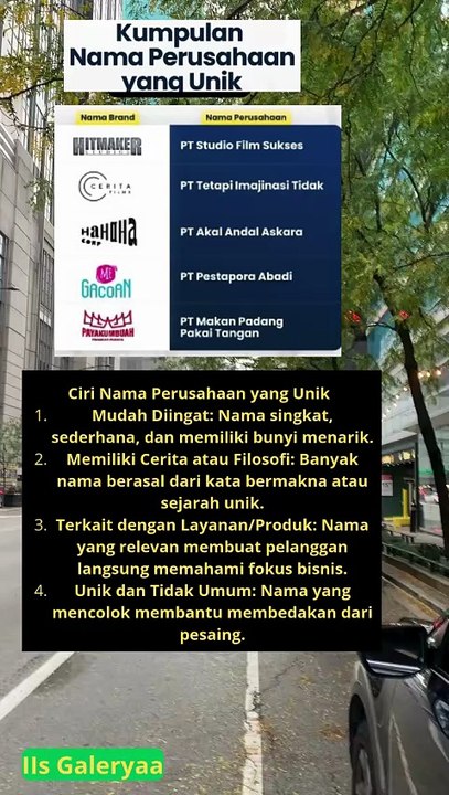 kumpulan nama perusahaan yang unik, baik lokal maupun internasional,