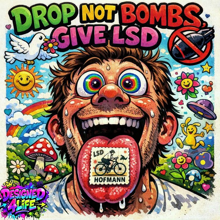 Designed4Life 2026 Drop not Bombs Give LSD