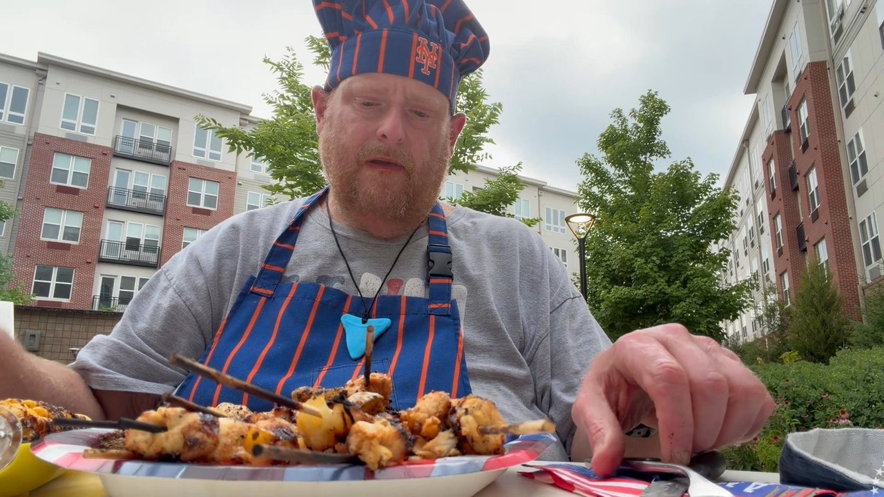 Tank Cooks Hawaiian Chicken Pineapple Kabobs