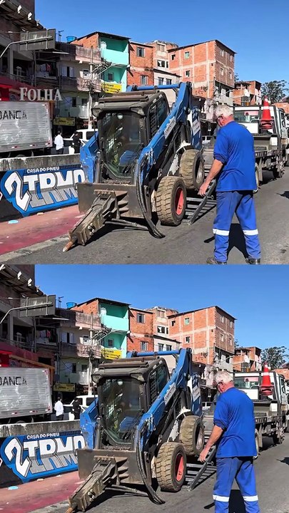 PM acompanha retirada de lombadas e barricadas da favela de Paraisópolis, em SP