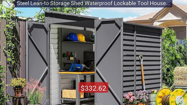 Steel Lean-to Storage Shed Waterproof Lockable Tool House Foundati... Best Deal 2026 | Shop Now!