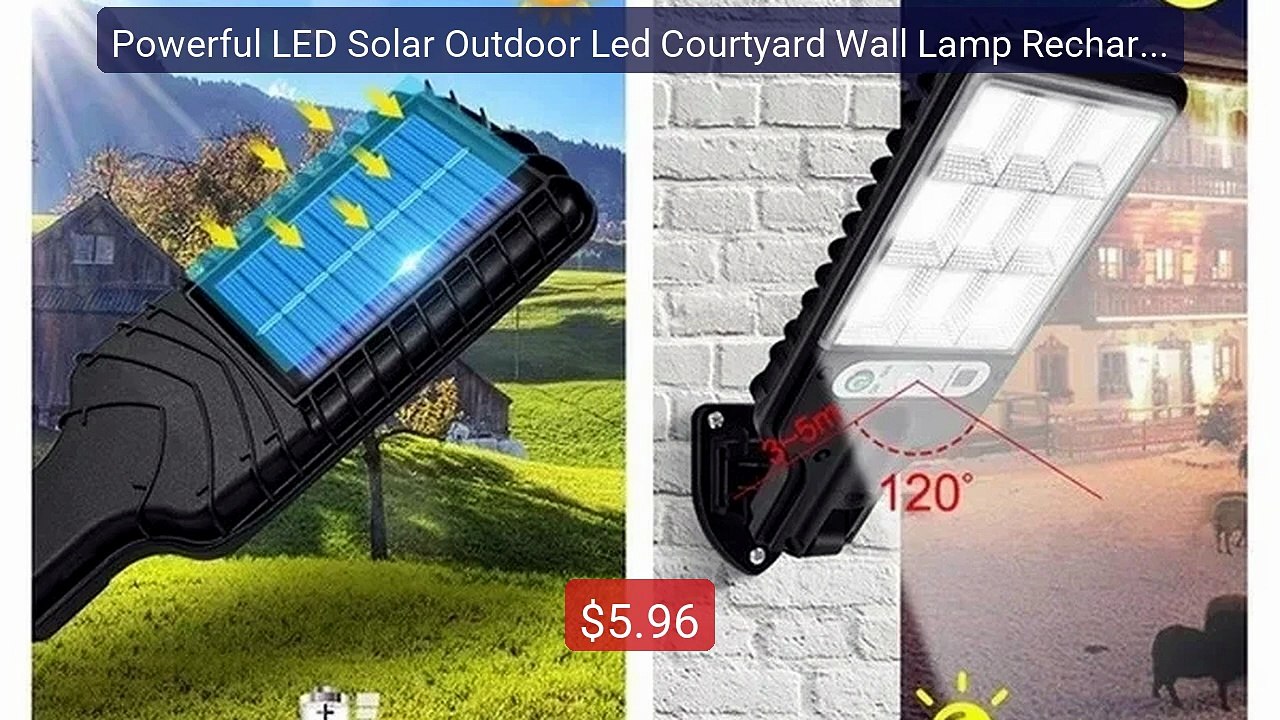 Powerful LED Solar Outdoor Led Courtyard Wall Lamp Rechargeabl... -- Best Buy 2026 | Great Quality!