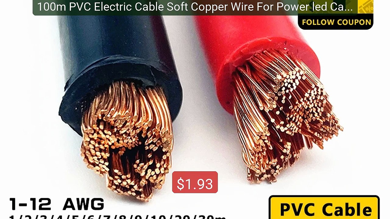 100m PVC Electric Cable Soft Copper Wire For Power led Car battery ... -- Top Rated 2026 | Buy Now!