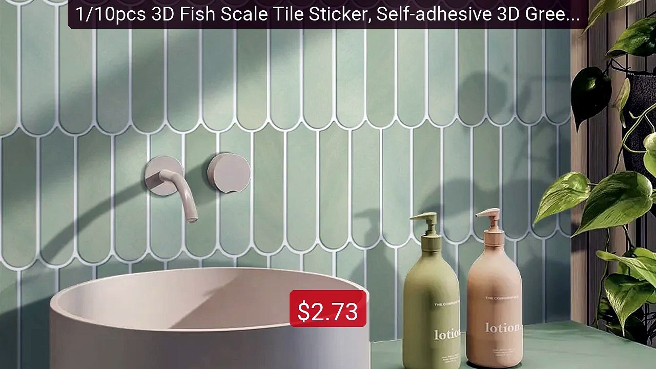 1/10pcs 3D Fish Scale Tile Sticker, Self-adhesive 3D Green ... -- Top Pick 2026 | Unbeatable Price!