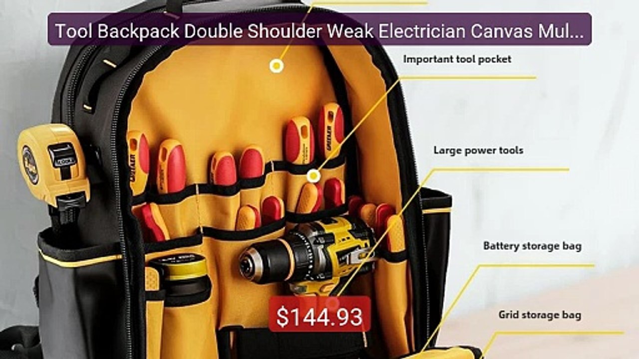 Tool Backpack Double Shoulder Weak Electrician Canvas Multifunction... -- Top Rated 2026 | Buy Now!