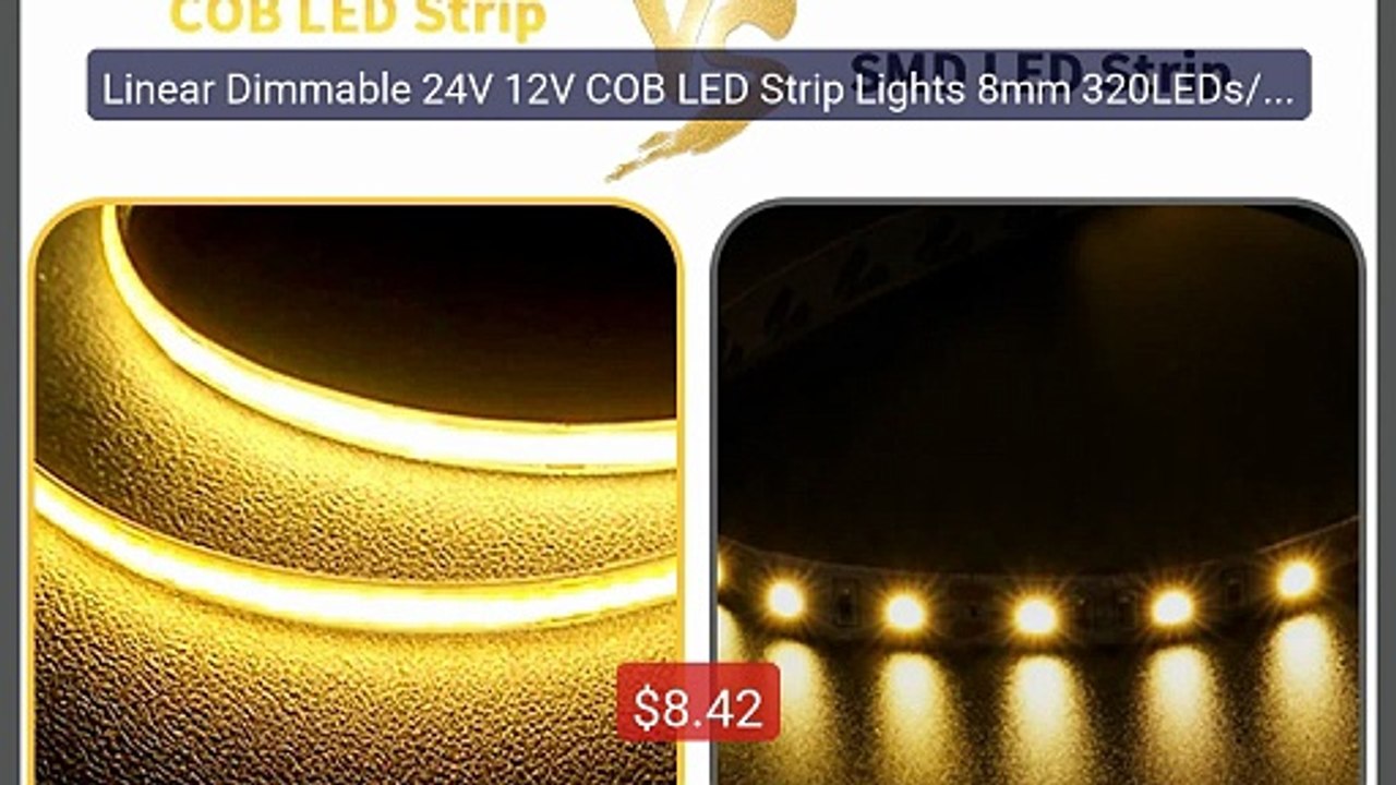 Linear Dimmable 24V 12V COB LED Strip Lights 8mm 320LEDs/M ... -- Top Pick 2026 | Unbeatable Price!