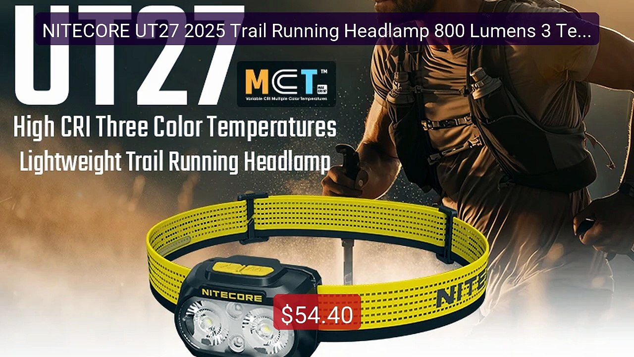 NITECORE UT27 2025 Trail Running Headlamp 800 L...