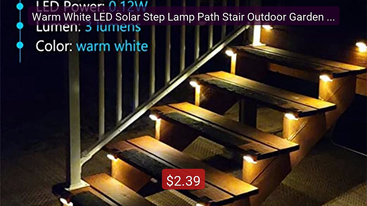 Warm White LED Solar Step Lamp Path Stair Outdoor Garden Ligh... -- Amazing Value 2026 | Must Have!