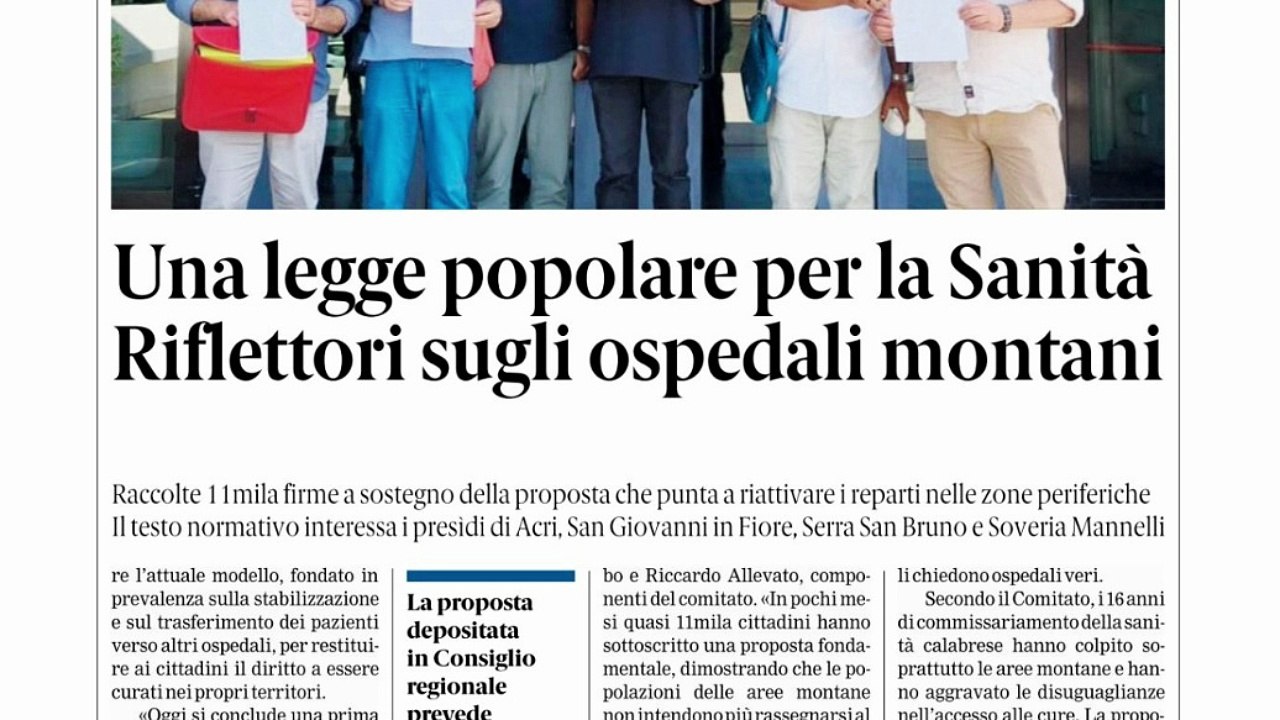 Rassegna stampa 17-07-2026 edizioni Calabria