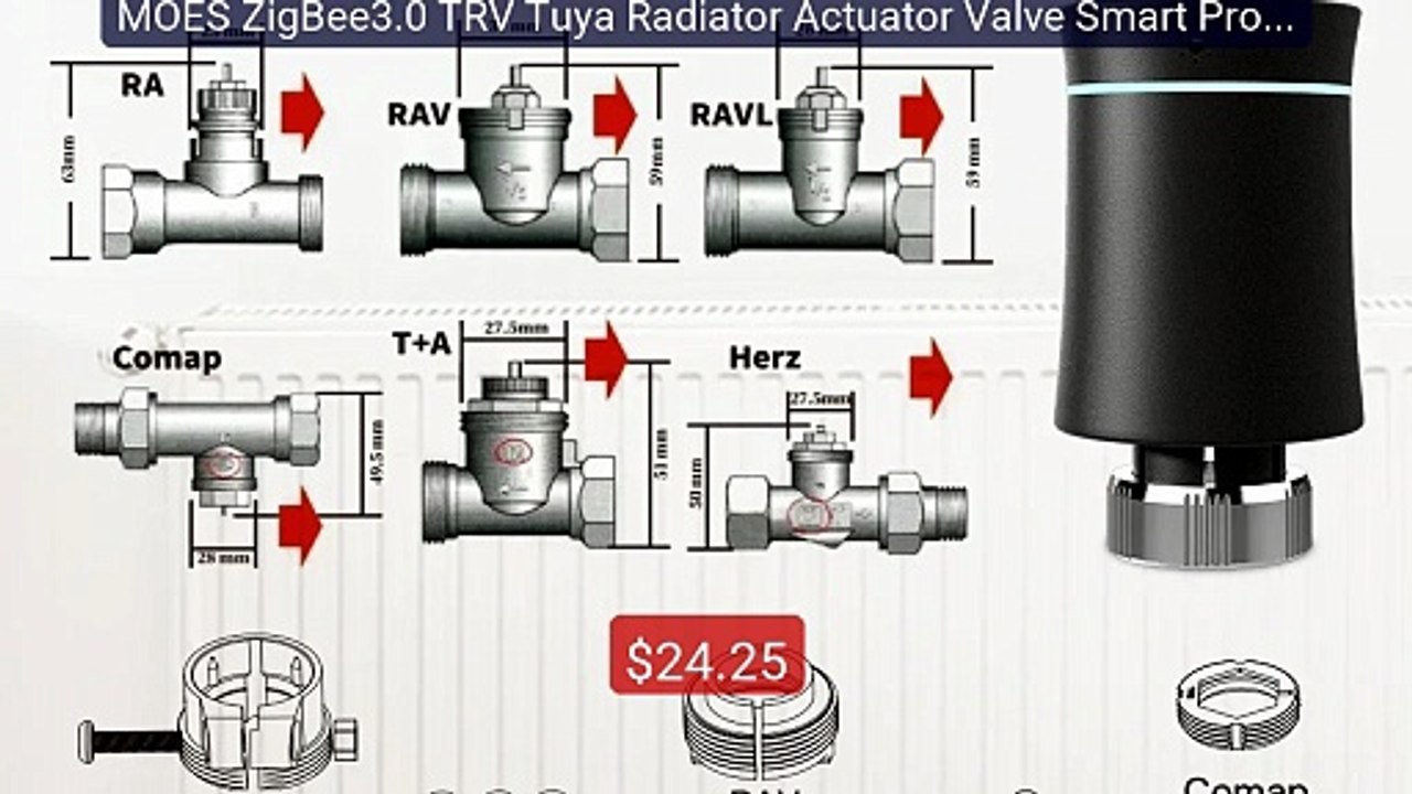 MOES ZigBee3.0 TRV Tuya Radiator Actuator Valve Smart Programm... -- Best Buy 2026 | Great Quality!