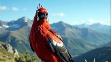 This Rare Crimson Bird Looks Like a Living Jewel in the Mountains! #BirdsOfTheWorld #RareBirds #naturelovers #wildlife