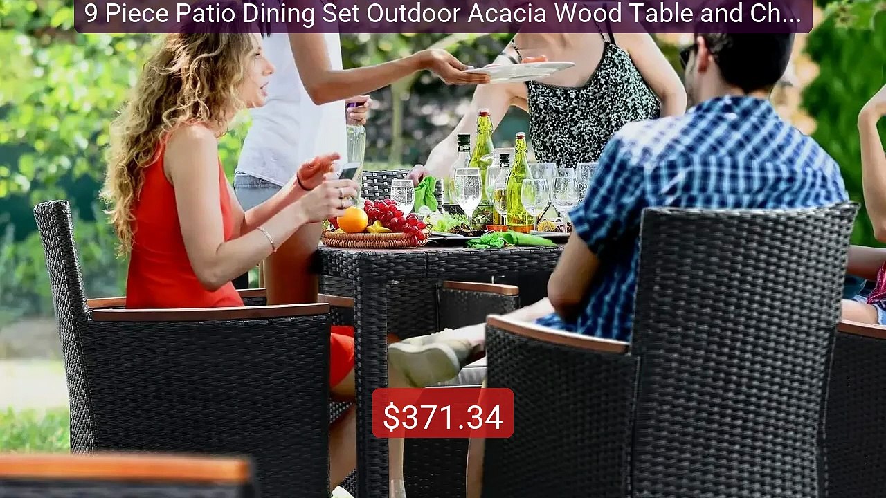 9 Piece Patio Dining Set Outdoor Acacia Wood Table and Chairs ... -- Hot Deal 2026 | Limited Offer!