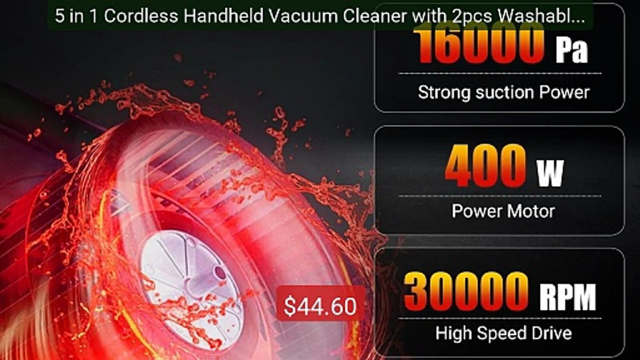5 in 1 Cordless Handheld Vacuum Cleaner with 2pcs Washable ... -- Top Pick 2026 | Unbeatable Price!