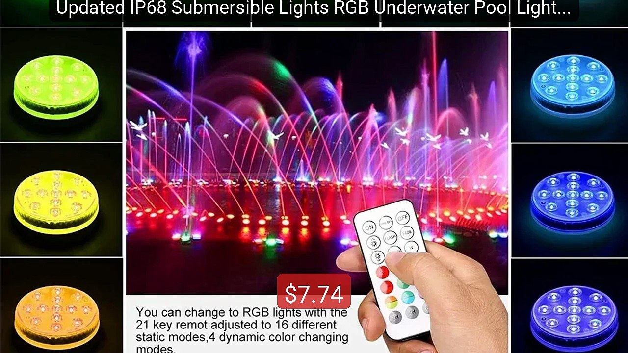 Updated IP68 Submersible Lights RGB Underwater Pool Lights wit... -- Best Buy 2026 | Great Quality!