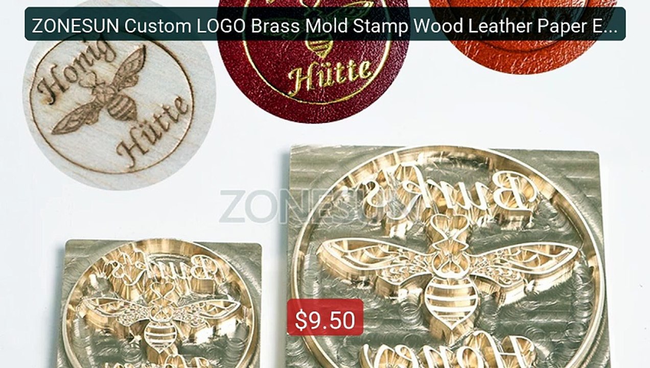 ZONESUN Custom LOGO Brass Mold Stamp Wood Leather Paper Embossing M... -- Top Rated 2026 | Buy Now!