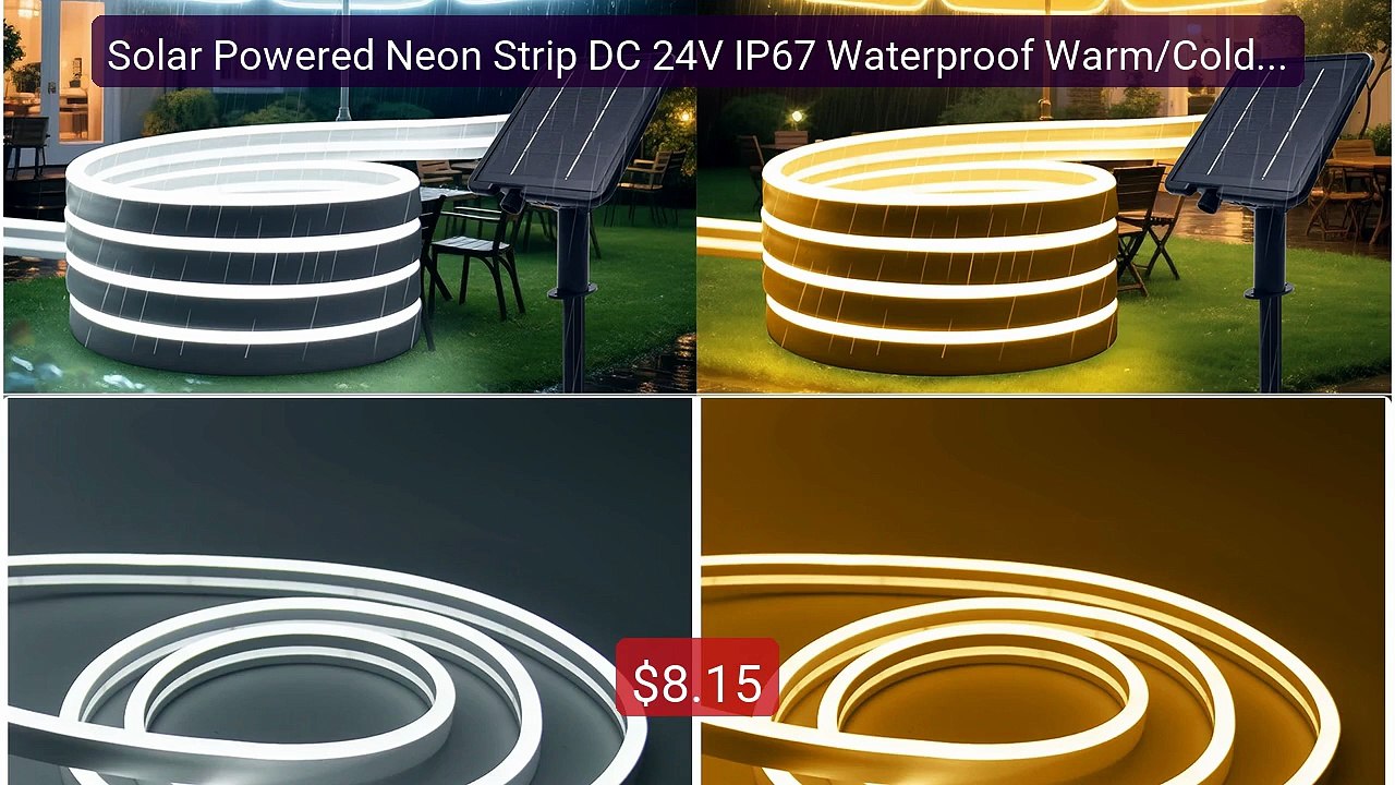 Solar Powered Neon Strip DC 24V IP67 Waterproof Warm/Cold W... -- Top Pick 2026 | Unbeatable Price!