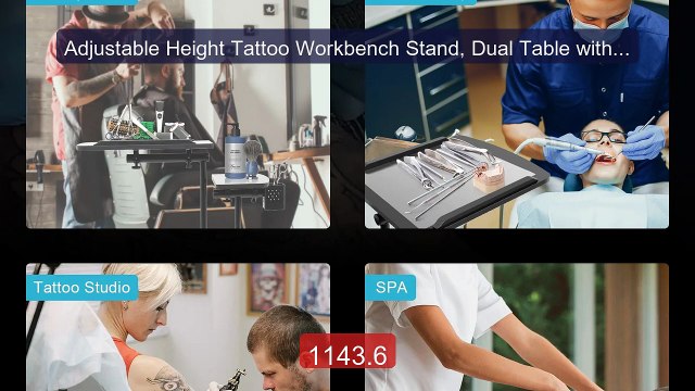 Adjustable Height Tattoo Workbench Stand, Dual Table with W... Top Pick 2026 | Unbeatable Price!