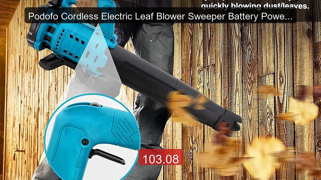 Podofo Cordless Electric Leaf Blower Sweeper Ba...