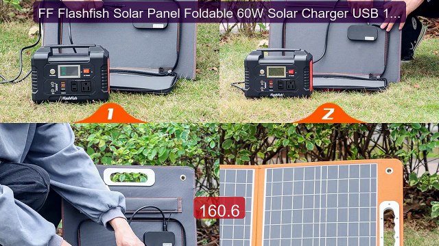 FF Flashfish Solar Panel Foldable 60W Solar Charger USB 18V DC Sola... Top Rated 2026 | Buy Now!