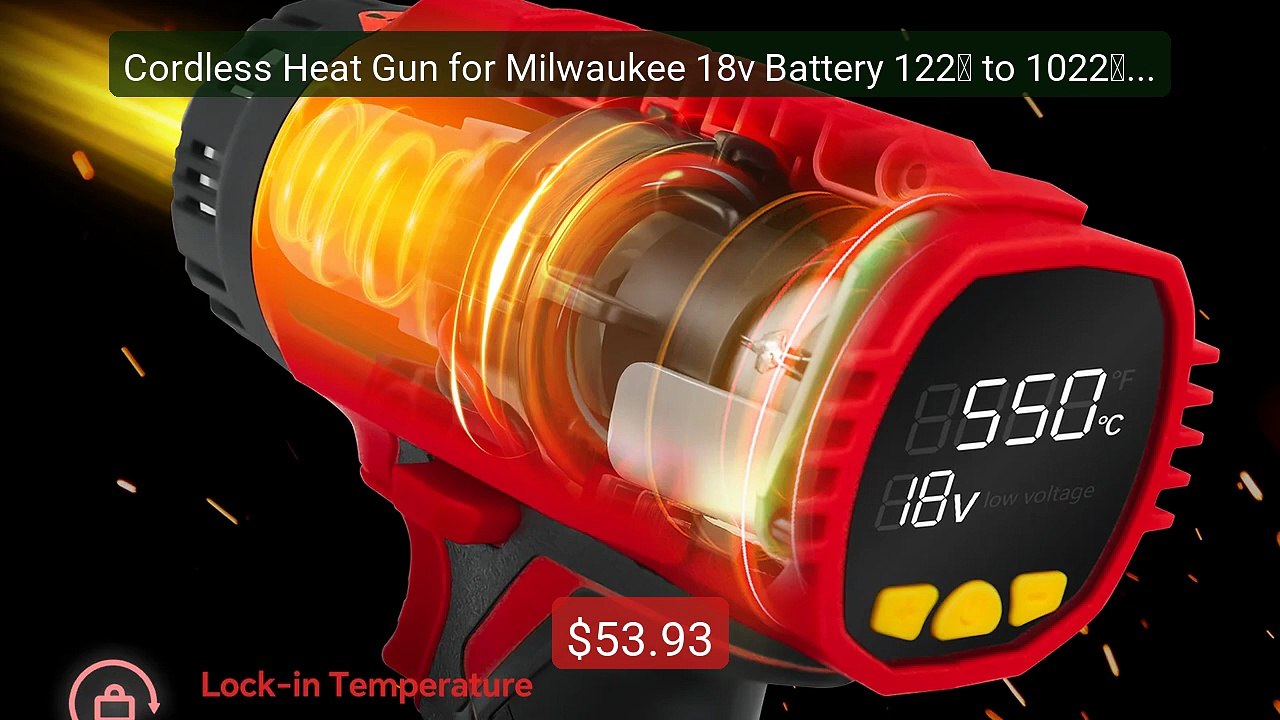 Cordless Heat Gun for Milwaukee 18v Battery 122℉ to 1022℉ F... -- Top Pick 2026 | Unbeatable Price!