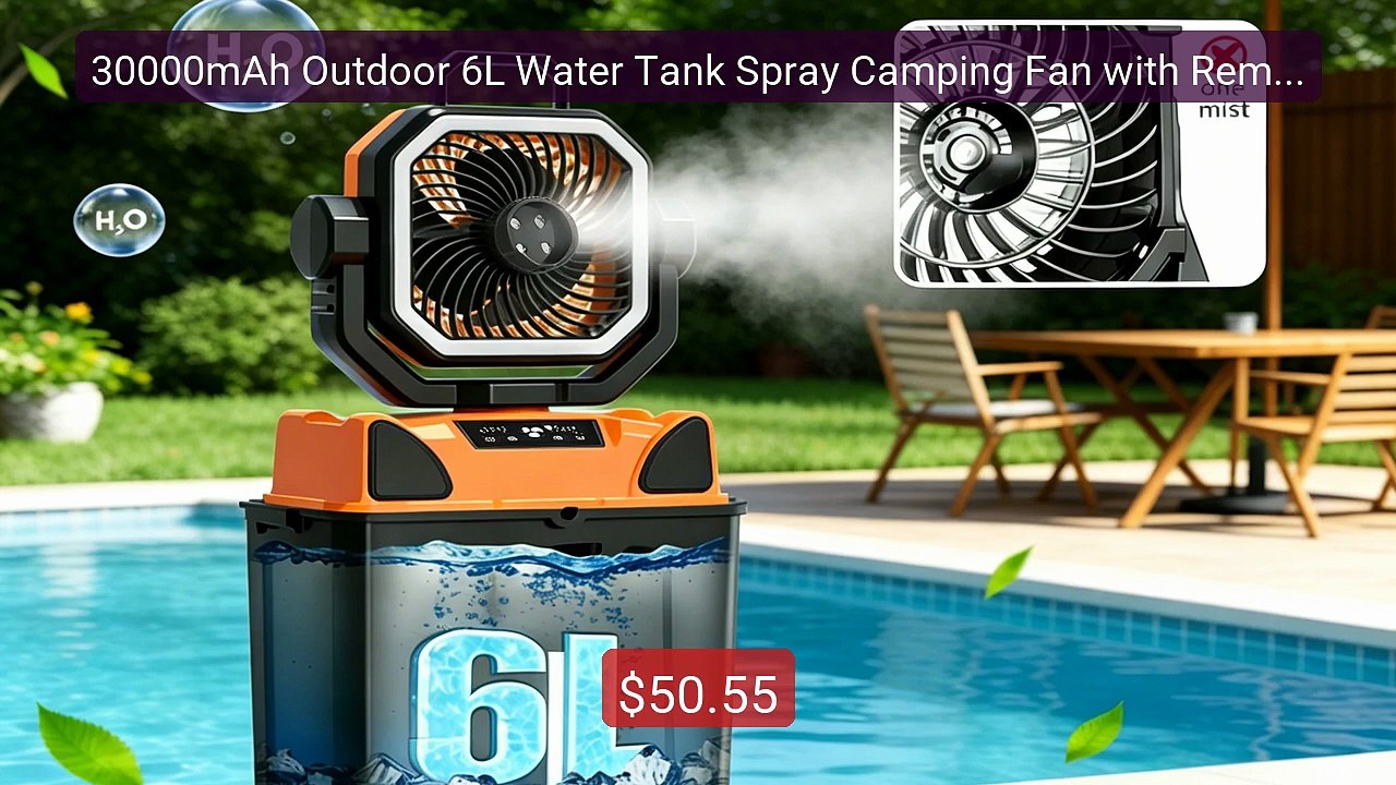 30000mAh Outdoor 6L Water Tank Spray Camping Fan with Remote C... -- Hot Deal 2026 | Limited Offer!