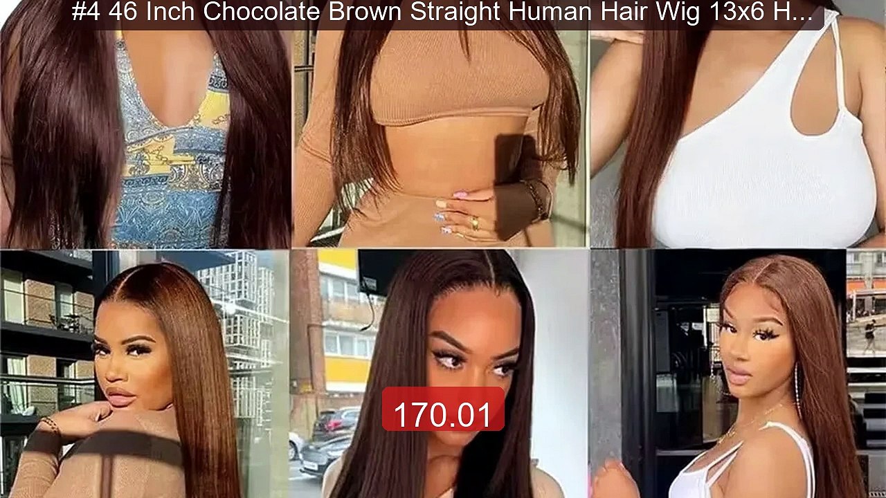 #4 46 Inch Chocolate Brown Straight Human Hair Wig 13x6 HD Lace Fro... -- Top Rated 2026 | Buy Now!