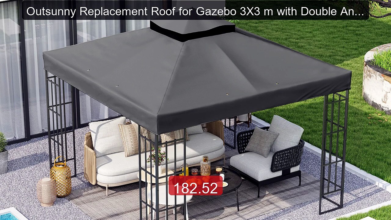 Outsunny Replacement Roof for Gazebo 3X3 m with Double Anti-Uv... -- Hot Deal 2026 | Limited Offer!