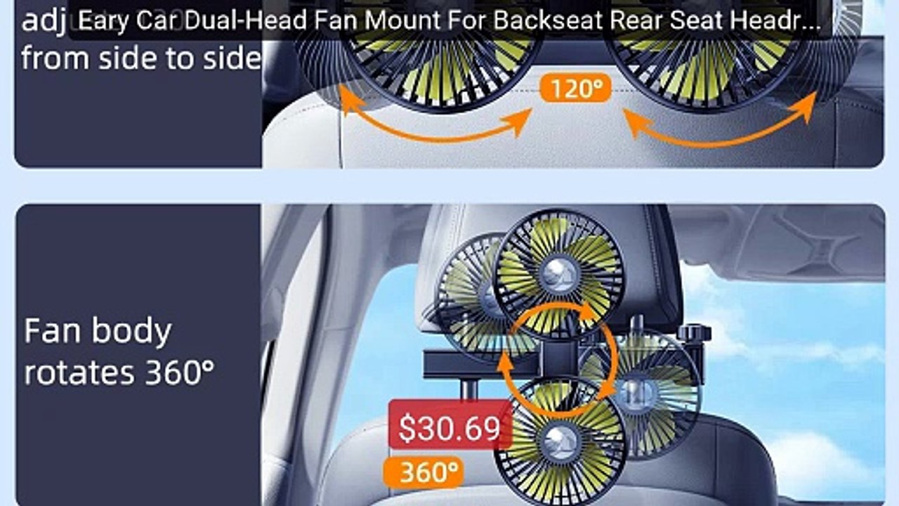 Eary Car Dual-Head Fan Mount For Backseat Rear Seat Headres... -- Top Pick 2026 | Unbeatable Price!
