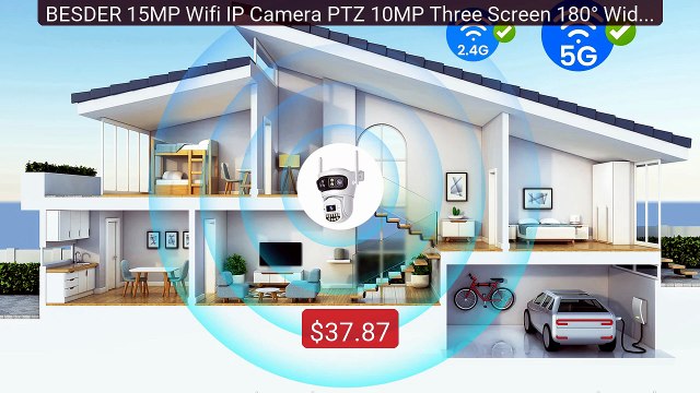 BESDER 15MP Wifi IP Camera PTZ 10MP Three Screen 180° Wide Angle Ou... Top Rated 2026 | Buy Now!