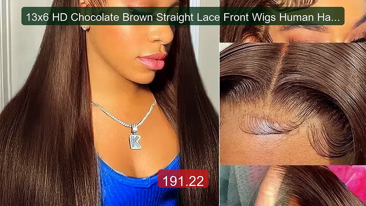 13x6 HD Chocolate Brown Straight Lace Front Wigs Human Hair 40 Inc... -- Best Deal 2026 | Shop Now!