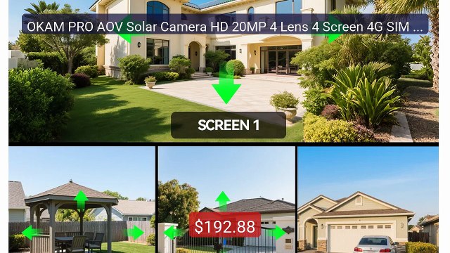 OKAM PRO AOV Solar Camera HD 20MP 4 Lens 4 Screen 4G SIM Camera 3 P... Top Rated 2026 | Buy Now!