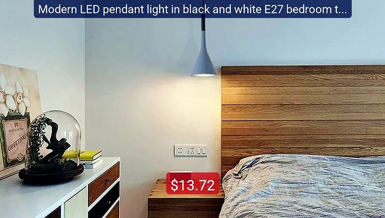 Modern LED pendant light in black and white E27 bedroom tab... -- Top Pick 2026 | Unbeatable Price!