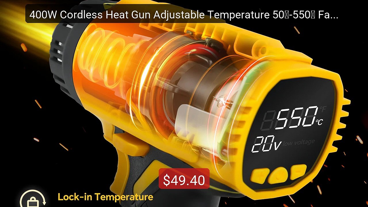 400W Cordless Heat Gun Adjustable Temperature 50℃-550℃ Fast... -- Top Pick 2026 | Unbeatable Price!