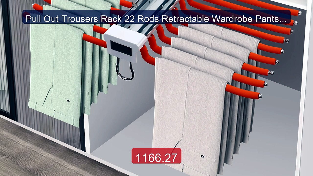 Pull Out Trousers Rack 22 Rods Retractable Wardrobe Pants Orga... -- Hot Deal 2026 | Limited Offer!