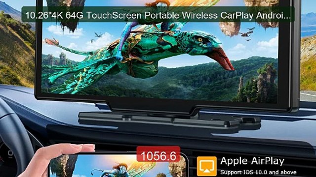 10.26 4K 64G TouchScreen Portable Wireless CarPlay Android Aut... Hot Deal 2026 | Limited Offer!