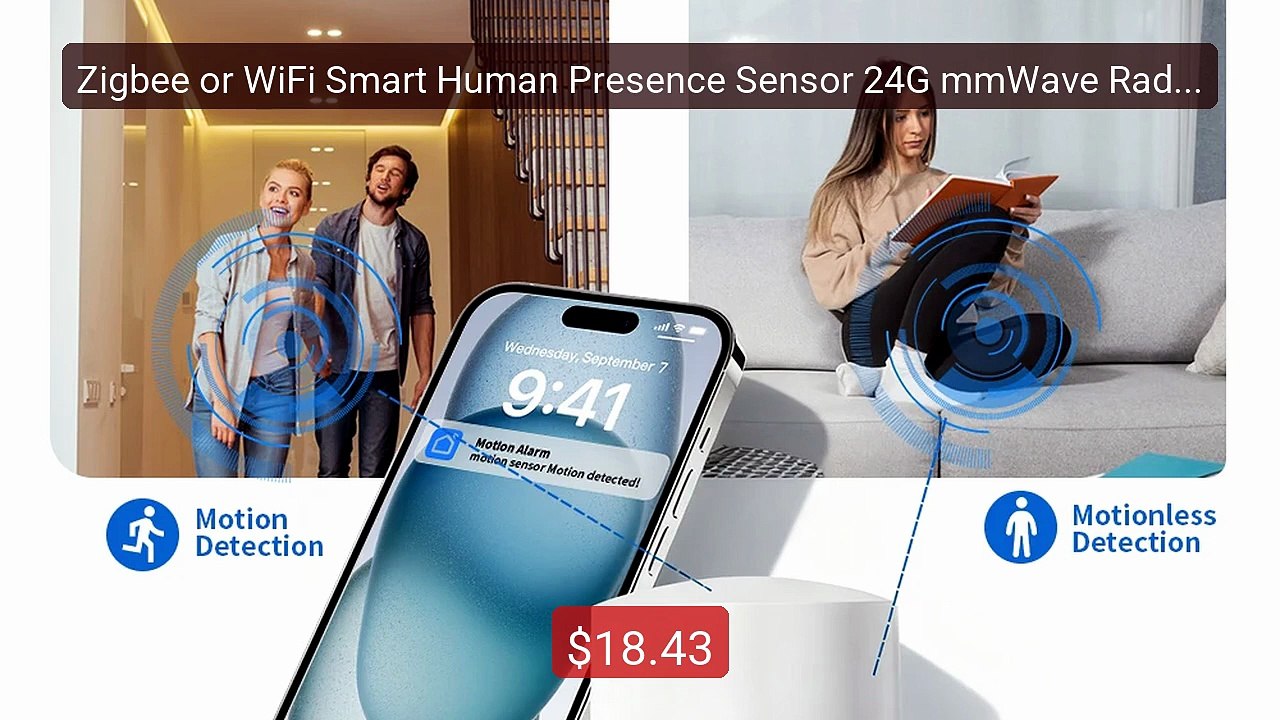Zigbee or WiFi Smart Human Presence Sensor 24G mmWave Radar 20ft Mo... -- Top Rated 2026 | Buy Now!