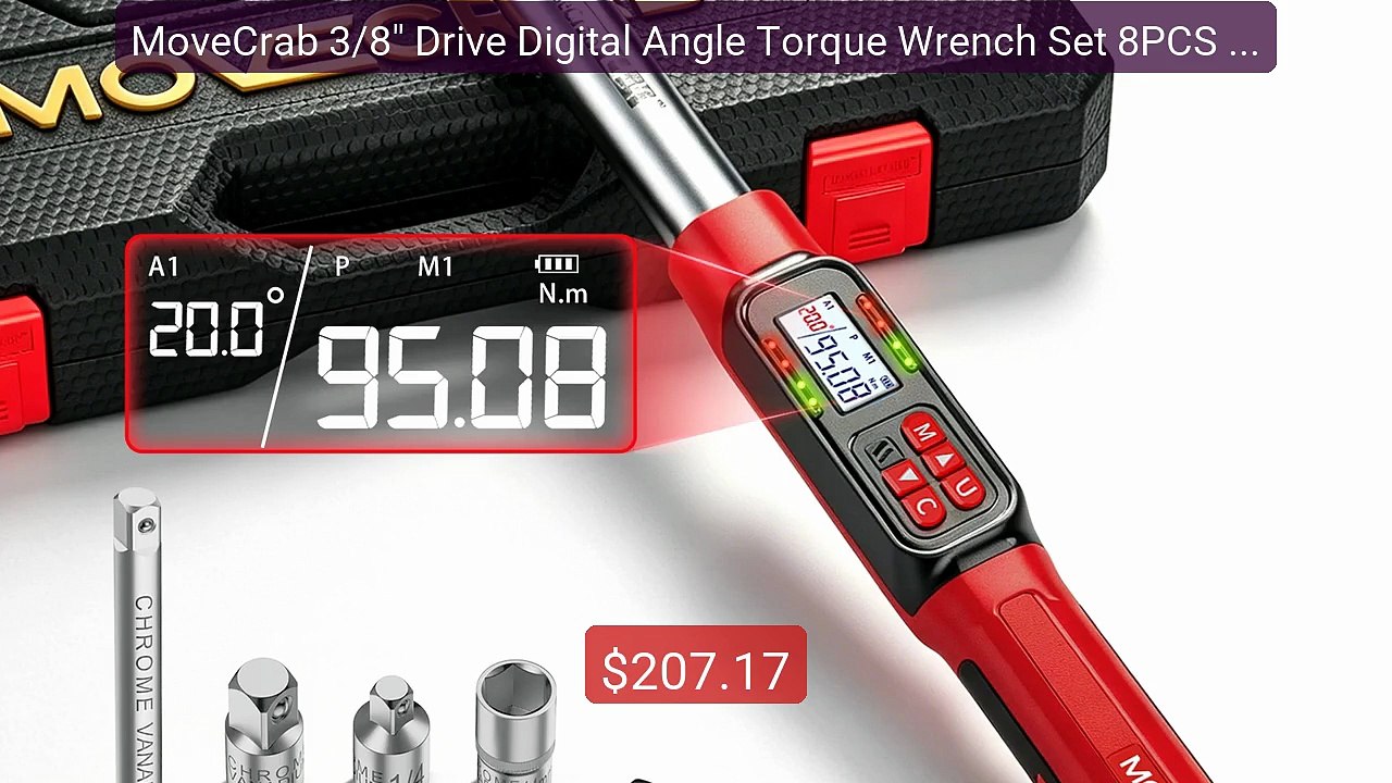 MoveCrab 3/8" Drive Digital Angle Torque Wrench Set 8PCS 3-135 N.m... -- Best Deal 2026 | Shop Now!