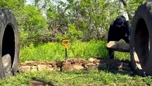 Building a bushcraft shelter from tractor wheels and stone   extreme survival