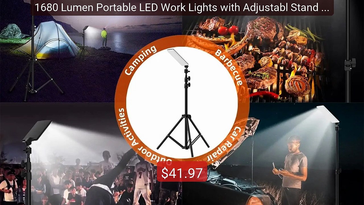 1680 Lumen Portable LED Work Lights with Adjustabl Stand Teles... -- Hot Deal 2026 | Limited Offer!
