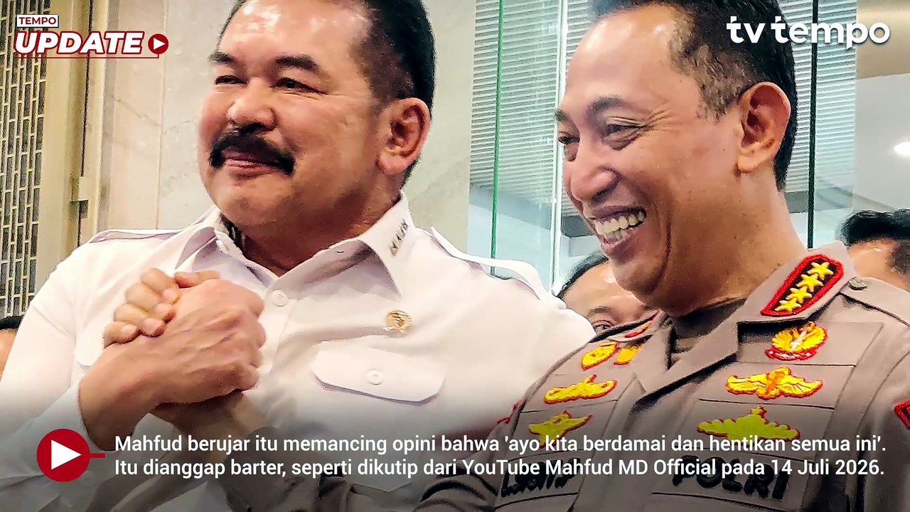 Mahfud MD Singgung Dugaan Barter Kasus Polri-Kejagung