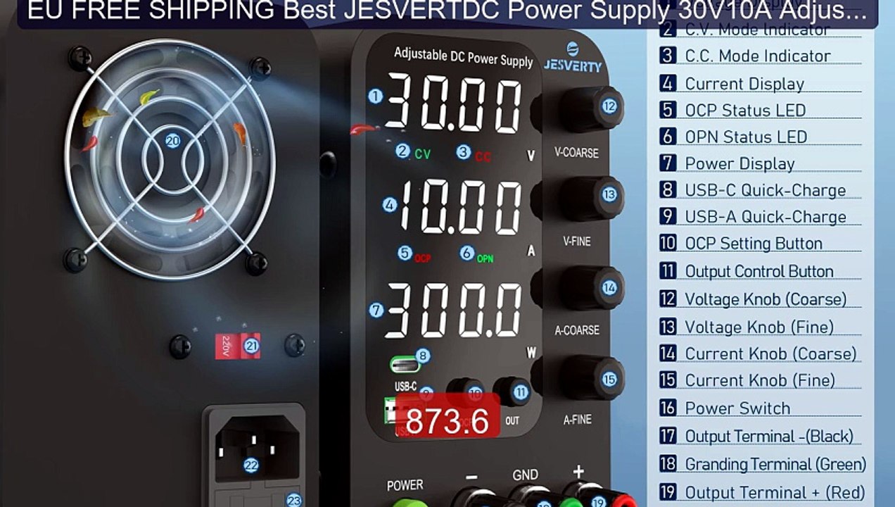 EU FREE SHIPPING Best JESVERTDC Power Supply 30V10A Adjustable... -- Hot Deal 2026 | Limited Offer!