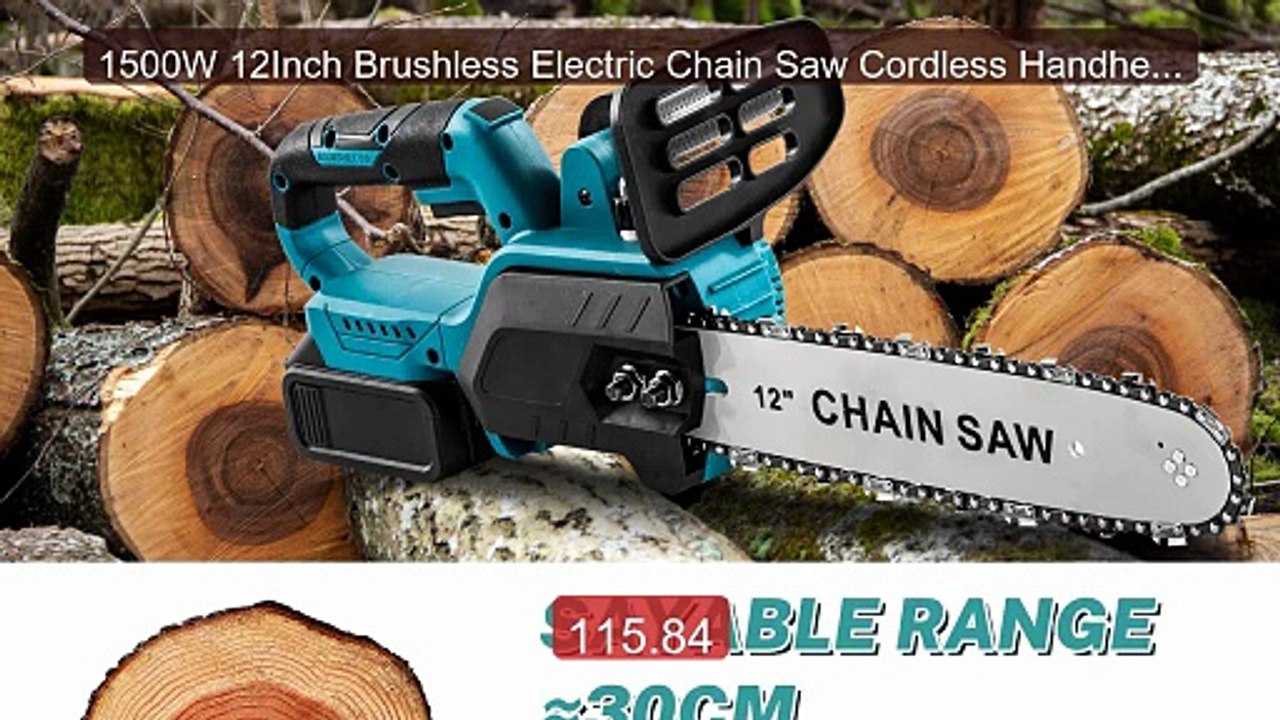1500W 12Inch Brushless Electric Chain Saw Cordless Handheld C... -- Amazing Value 2026 | Must Have!