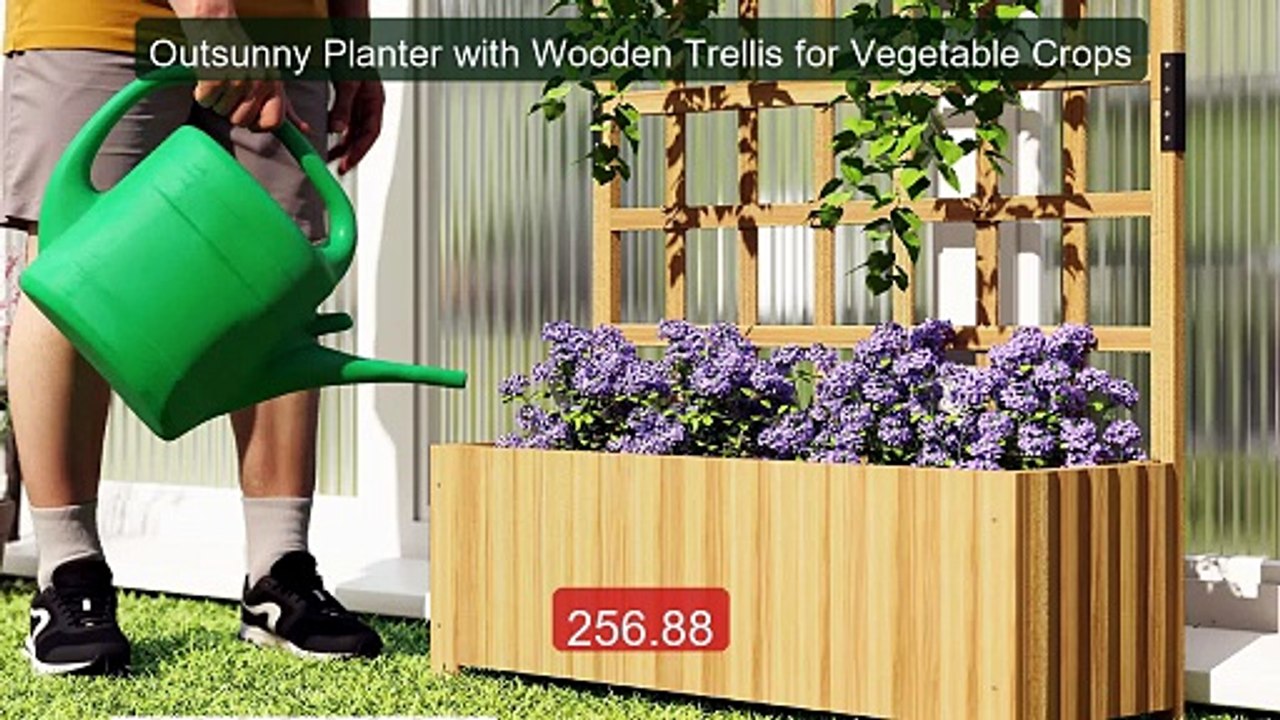 Outsunny Planter with Wooden Trellis for Vegetable Crops -- Top Rated 2026 | Buy Now!