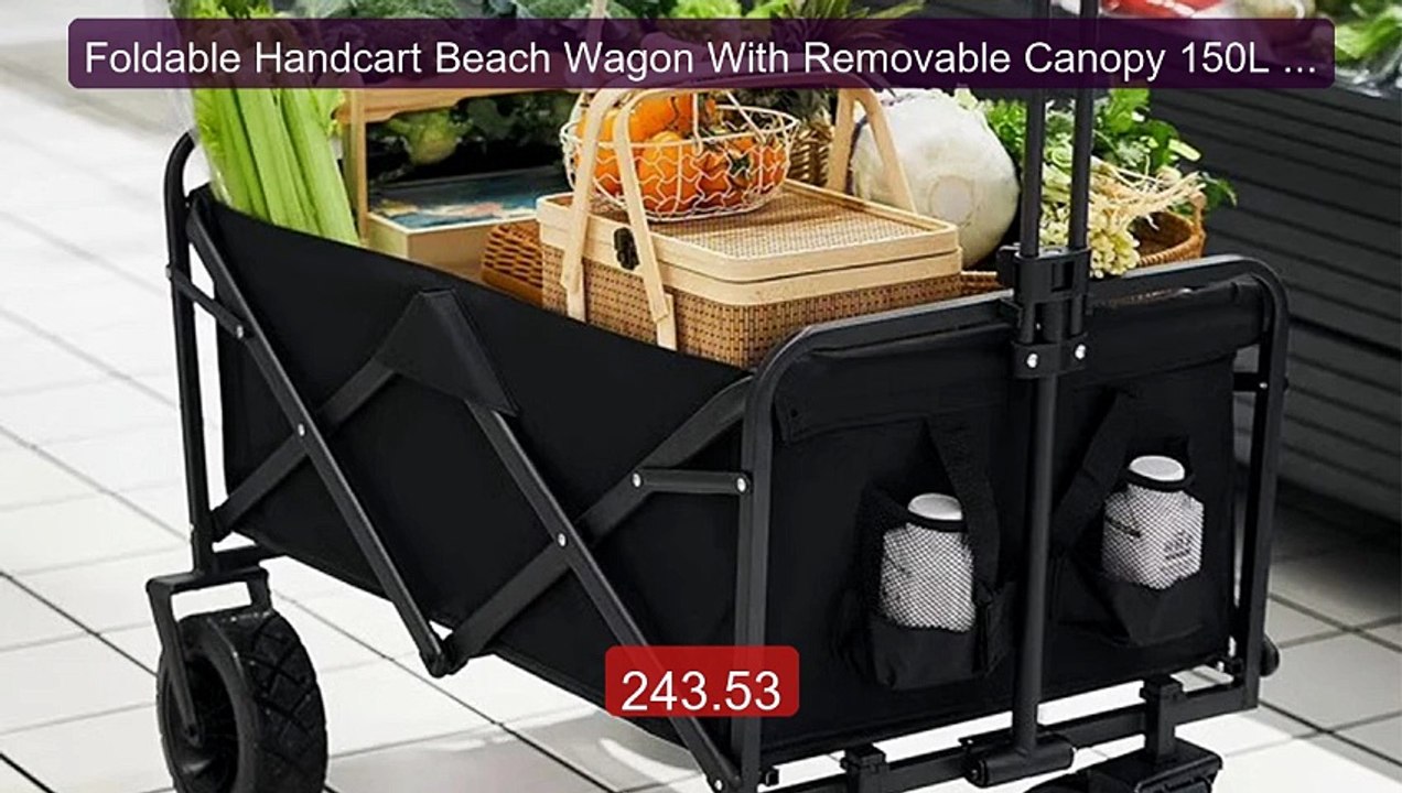Foldable Handcart Beach Wagon With Removable Canopy 150L Campi... -- Hot Deal 2026 | Limited Offer!