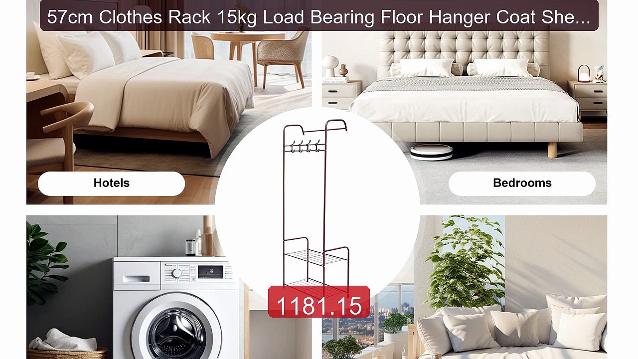 57cm Clothes Rack 15kg Load Bearing Floor Hanger Coat Shelves... -- Amazing Value 2026 | Must Have!