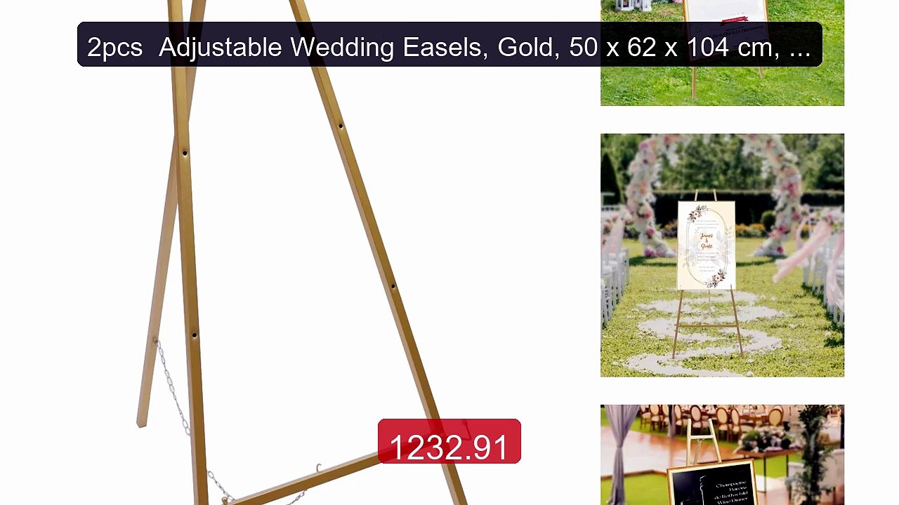 2pcs  Adjustable Wedding Easels, Gold, 50 x 62 x 104 cm, for C... -- Best Buy 2026 | Great Quality!