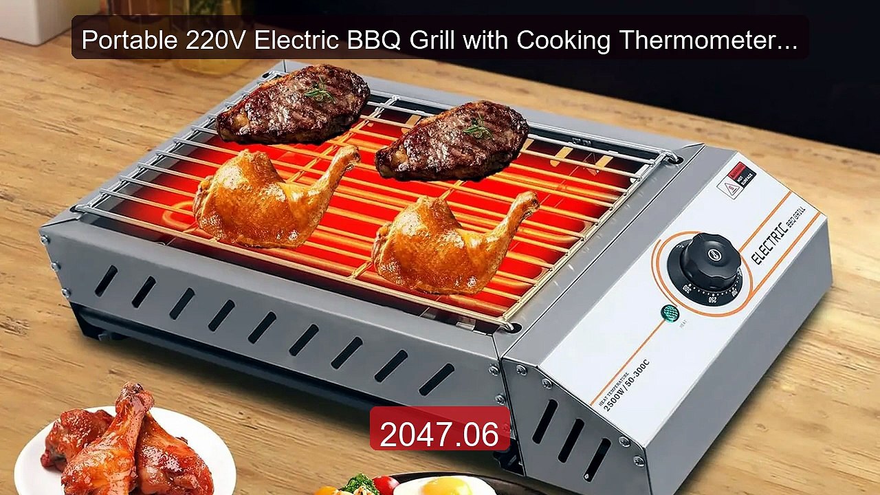 Portable 220V Electric BBQ Grill with Cooking Thermometer, Small O... -- Best Deal 2026 | Shop Now!